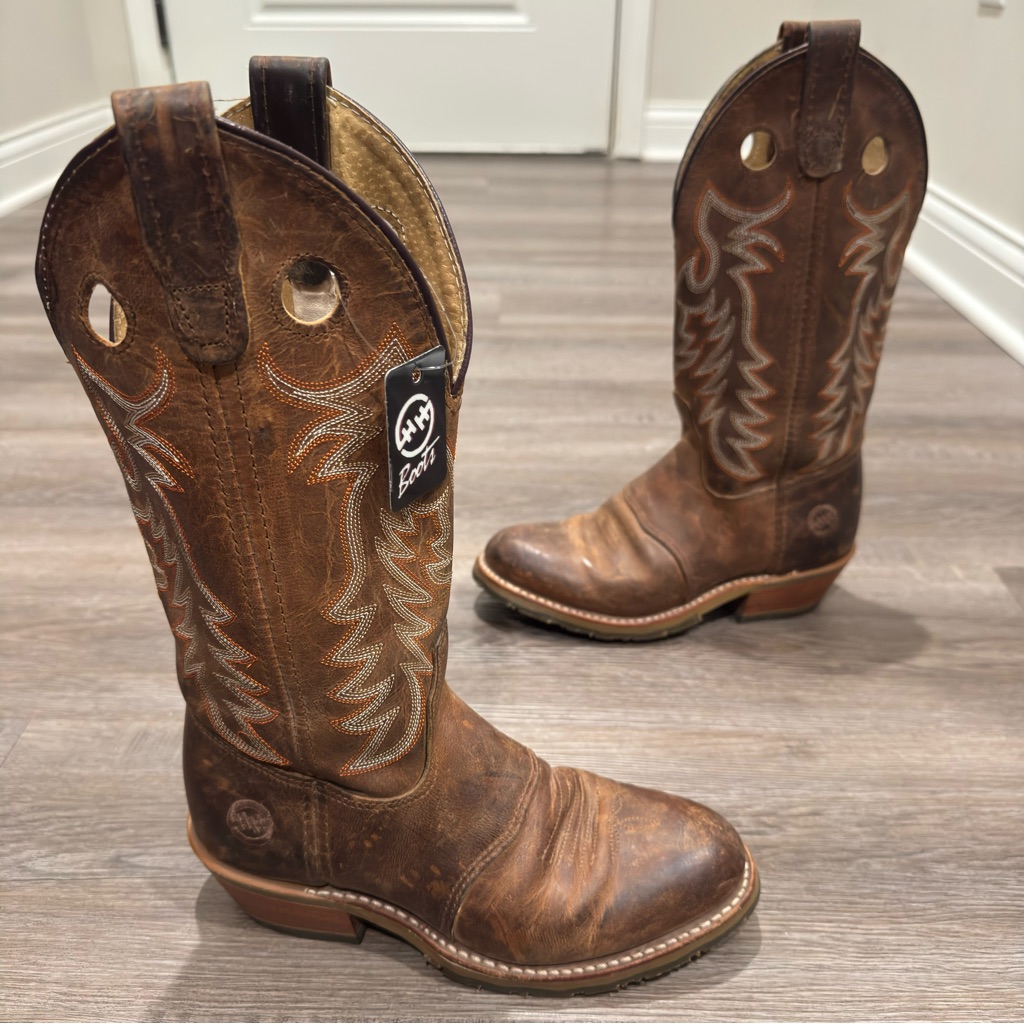 Double H Ultragel Ice Buckaroo Brown Leather Cowboy Western Boots